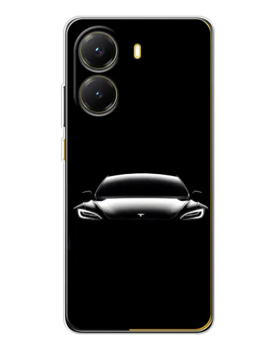 Чехол для Xiaomi POCO X7 Pro с картинкой «Фары Tesla Night»
