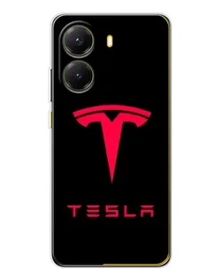 Чехол для Xiaomi POCO X7 Pro с картинкой «Tesla Red Logo»