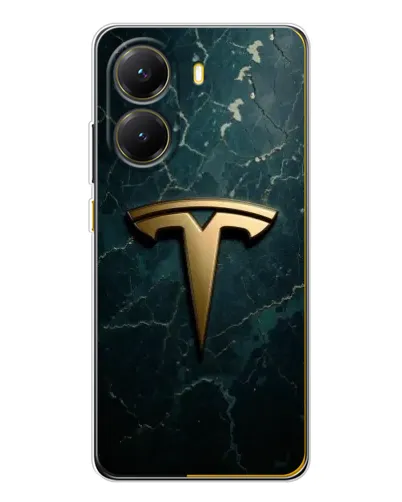 Чехол для Xiaomi POCO X7 Pro с картинкой «Мраморная Tesla Gold»