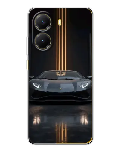 Чехол для Xiaomi POCO X7 Pro с картинкой «Lamborghini золотые линии»