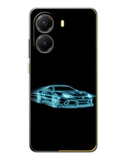 Чехол для Xiaomi POCO X7 Pro с картинкой «Неоновый контур Lamborghini»
