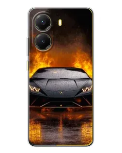 Чехол для Xiaomi POCO X7 Pro с картинкой «Lamborghini в огне»