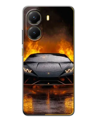 Чехол для Xiaomi POCO X7 Pro с картинкой «Lamborghini в огне»