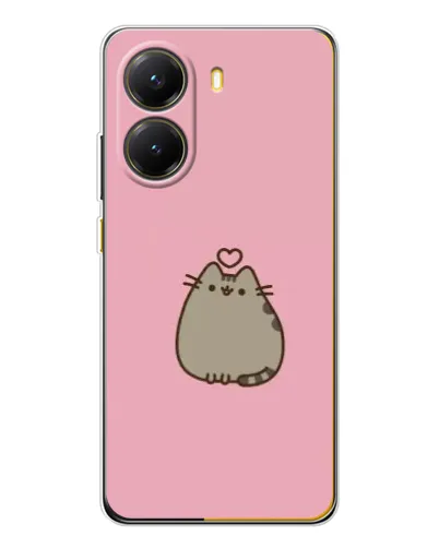 Чехол для Xiaomi POCO X7 Pro с картинкой «Pusheen сердце»