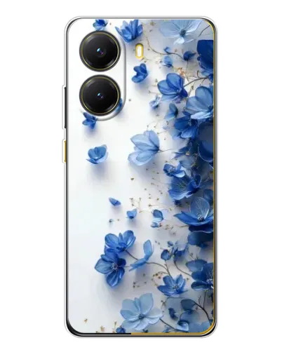 Чехол для Xiaomi POCO X7 Pro с картинкой «Голубой цветочный каскад»