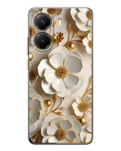 Чехол для Xiaomi POCO X7 Pro с картинкой «Белие бумажние  цвети»