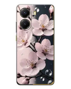 Чехол для Xiaomi POCO X7 Pro с картинкой «Нежная сакура и капли»