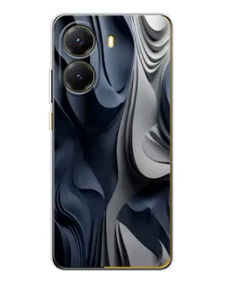 Чехол для Xiaomi POCO X7 Pro с картинкой «Объемные синие складки»
