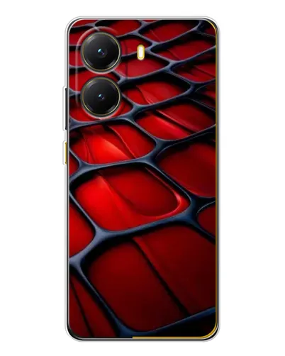 Чехол для Xiaomi POCO X7 Pro с картинкой «Красная глянцевая сетка»