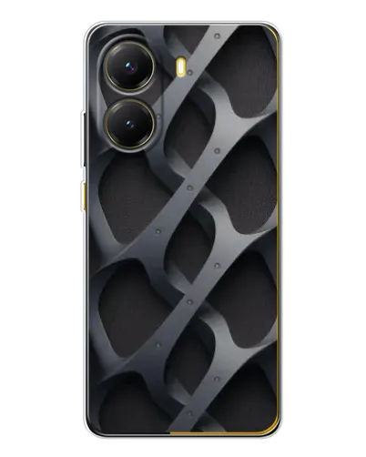 Чехол для Xiaomi POCO X7 Pro с картинкой «Объемное серое плетение»