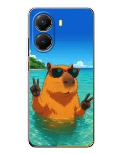 Чехол для Xiaomi POCO X7 Pro с картинкой «Морская капибара»