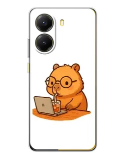 Чехол для Xiaomi POCO X7 Pro с картинкой «Капибара с ноутбуком»