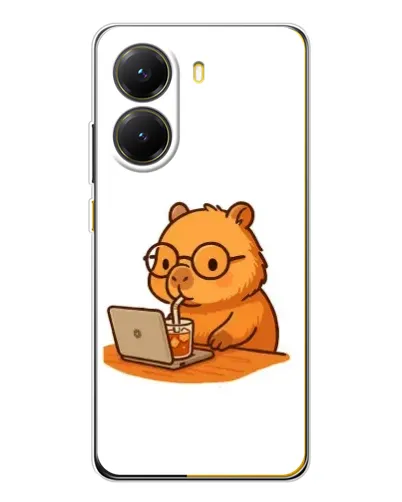 Чехол для Xiaomi POCO X7 Pro с картинкой «Капибара с ноутбуком» Чехол для Xiaomi POCO X7 Pro с картинкой «Капибара с ноутбуком»