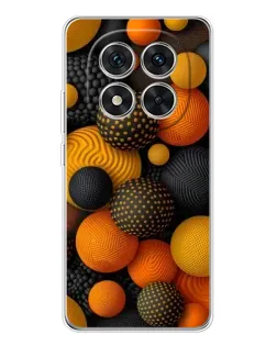 Чохол для Xiaomi POCO X7 з картинкою «Об'ємні помаранчеві сфери»