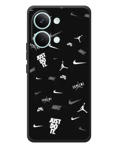 Чехол для Xiaomi Poco X8 Pro Max с картинкой «Nike Black Pattern»
