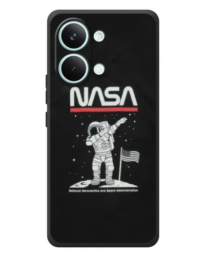 Чехол для Xiaomi Poco X8 Pro Max с картинкой «NASA — шагаем по Луне»