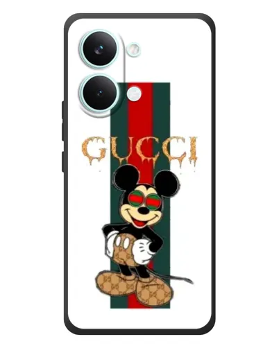 Чехол для Xiaomi Poco X8 Pro Max с картинкой «Микки Маус Gucci — полосы»