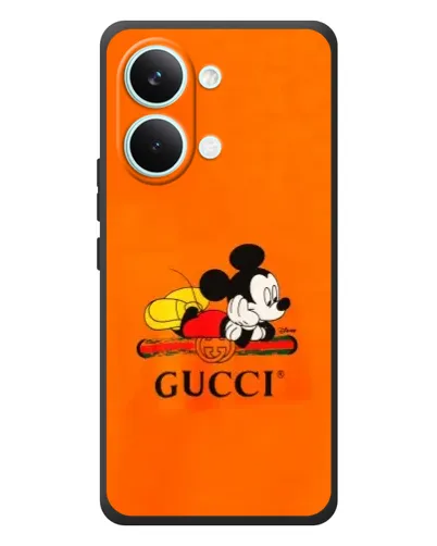 Чехол для Xiaomi Poco X8 Pro Max с картинкой «Микки Маус Gucci — оранж»