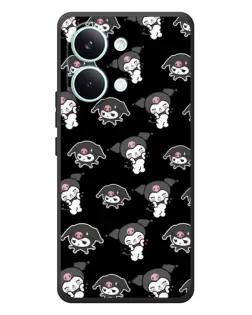 Чехол для Xiaomi Poco X8 Pro Max с картинкой «Черный паттерн Kuromi»