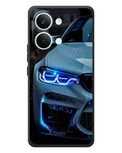 Чехол для Xiaomi Poco X8 Pro Max с картинкой «Взгляд BMW с синими фарами»