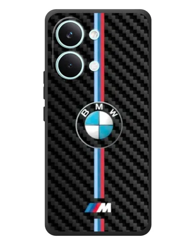 Чехол для Xiaomi Poco X8 Pro Max с картинкой «Эмблема BMW и карбон»
