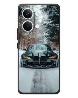 Чехол для Xiaomi Poco X8 Pro Max с картинкой «BMW в зимнем лесу»