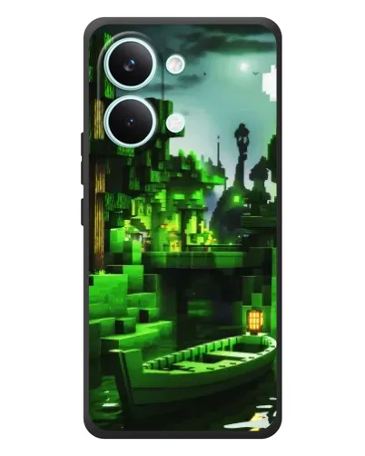 Чехол для Xiaomi Poco X8 Pro Max с картинкой «Minecraft лесной пейзаж»