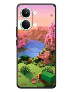Чехол для Xiaomi Poco X8 Pro Max с картинкой «Розовое дерево Minecraft»