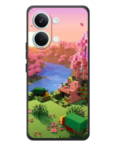 Чехол для Xiaomi Poco X8 Pro Max с картинкой «Розовое дерево Minecraft»