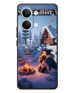 Чехол для Xiaomi Poco X8 Pro Max с картинкой «Зимний Minecraft»