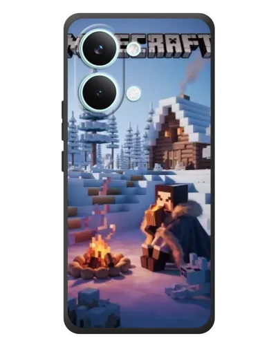 Чехол для Xiaomi Poco X8 Pro Max с картинкой «Зимний Minecraft»