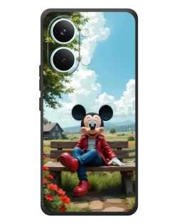 Чехол для Xiaomi Poco X8 Pro Max с картинкой «Микки на скамейке»