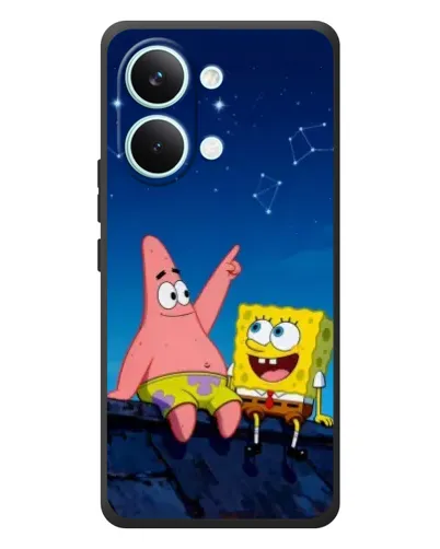Чехол для Xiaomi Poco X8 Pro Max с картинкой «Губка Боб и Патрик ночью»