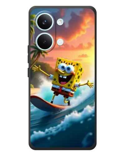 Чехол для Xiaomi Poco X8 Pro Max с картинкой «Губка Боб серфингист»