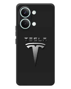 Чехол для Xiaomi Poco X8 Pro Max с картинкой «Стальной логотип Tesla»