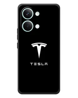 Чехол для Xiaomi Poco X8 Pro Max с картинкой «Tesla White Logo»