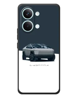 Чехол для Xiaomi Poco X8 Pro Max с картинкой «Серебристый Cybertruck Tesla»
