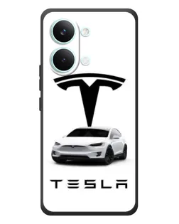 Чехол для Xiaomi Poco X8 Pro Max с картинкой «Tesla White Style»