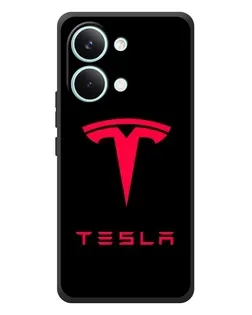 Чехол для Xiaomi Poco X8 Pro Max с картинкой «Tesla Red Logo»