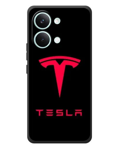 Чехол для Xiaomi Poco X8 Pro Max с картинкой «Tesla Red Logo»