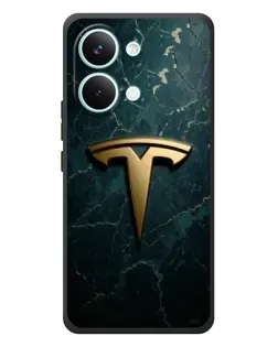 Чехол для Xiaomi Poco X8 Pro Max с картинкой «Мраморная Tesla Gold»