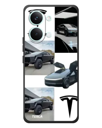 Чехол для Xiaomi Poco X8 Pro Max с картинкой «Коллаж Cybertruck Tesla»