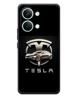 Чехол для Xiaomi Poco X8 Pro Max с картинкой «Tesla — серебристое авто»