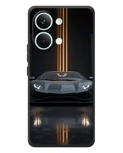 Чехол для Xiaomi Poco X8 Pro Max с картинкой «Lamborghini золотые линии»