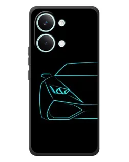 Чехол для Xiaomi Poco X8 Pro Max с картинкой «Голубой силуэт Lamborghini»
