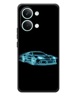 Чехол для Xiaomi Poco X8 Pro Max с картинкой «Неоновый контур Lamborghini»