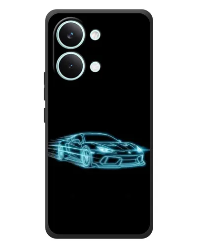 Чехол для Xiaomi Poco X8 Pro Max с картинкой «Неоновый контур Lamborghini»
