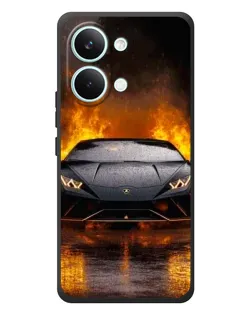 Чехол для Xiaomi Poco X8 Pro Max с картинкой «Lamborghini в огне»