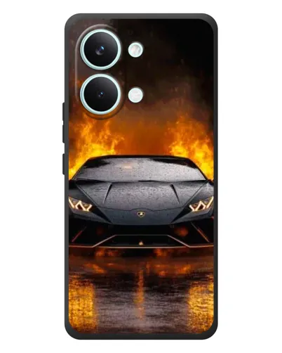 Чехол для Xiaomi Poco X8 Pro Max с картинкой «Lamborghini в огне»