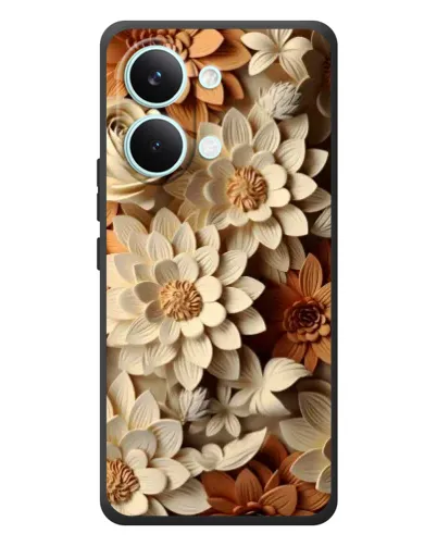 Чехол для Xiaomi Poco X8 Pro Max с картинкой «Бежевый флористический декор»